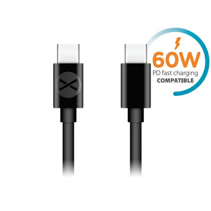 Forever cable USB-C - USB-C 1,0 m 3A, Black in the group SMARTPHONE & TABLETS / Chargers & Cables / Cables / Cables Type C at TP E-commerce Nordic AB (38-86656)