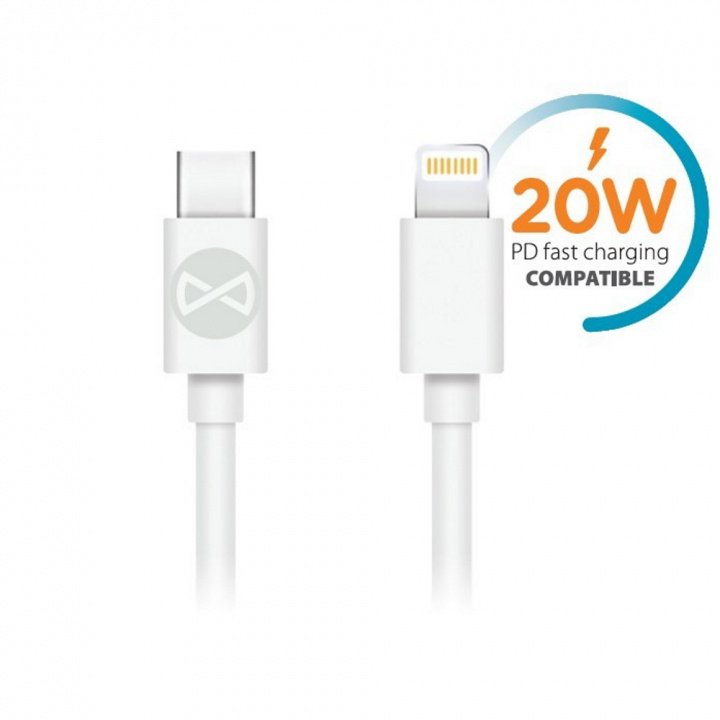 Forever cable USB-C - Lightning 1,0 m 3A, 20W, White in the group SMARTPHONE & TABLETS / Chargers & Cables / Cables / Cables Lightning at TP E-commerce Nordic AB (38-86657)