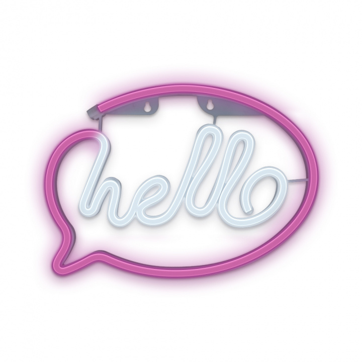 Forever Light Neon LED Lamp HELLO battery + USB FLNE15, Pink/White in the group HOME ELECTRONICS / Lighting / Wall lights at TP E-commerce Nordic AB (38-86870)