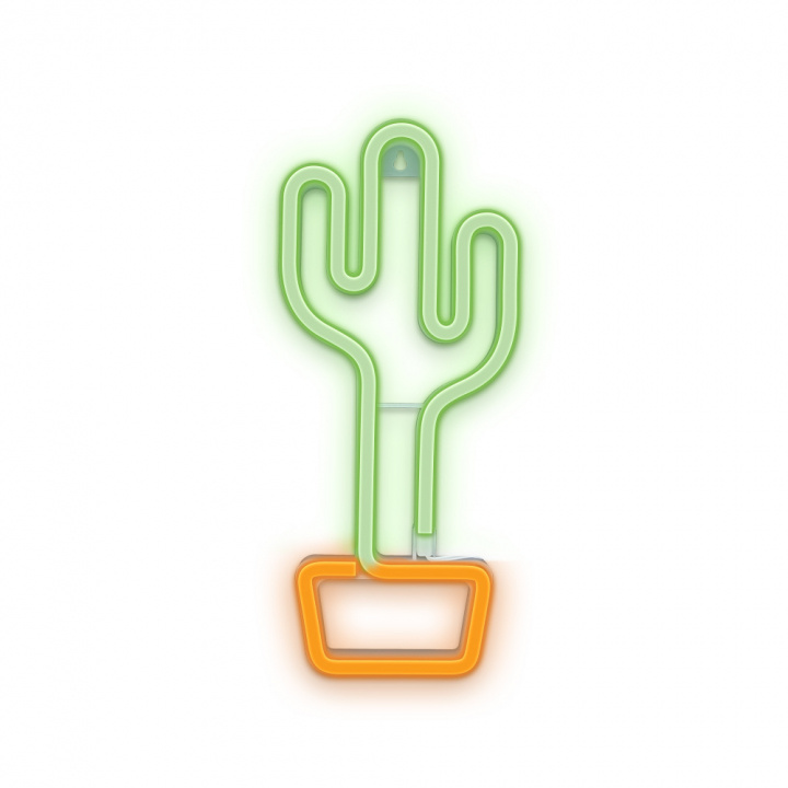 Forever Light Neon LED light Cactus, battery + USB FLNEO2, Orange/Green in the group HOME ELECTRONICS / Lighting / Table lamps at TP E-commerce Nordic AB (38-86896)