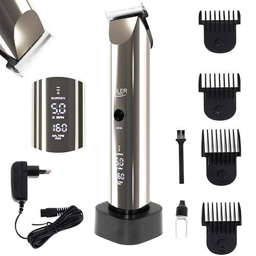 Adler AD 2834 Hair Trimmer LCD showing battery, speed & maintenance in the group BEAUTY & HEALTH / Hair & Styling / Shaving & Trimming / Hair trimmers at TP E-commerce Nordic AB (38-86958)