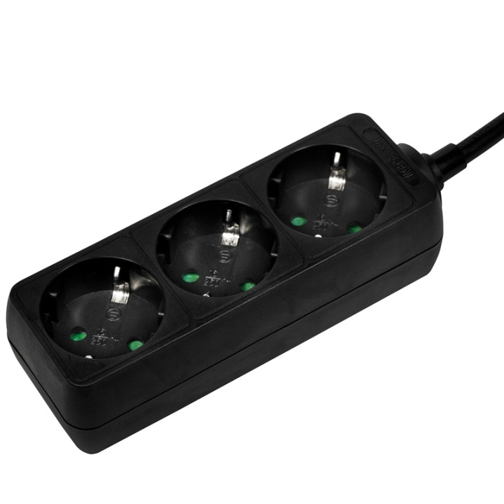 LogiLink Grenuttag Jordat 3vägs 1,5m Sv in the group HOME, HOUSEHOLD & GARDEN / Electricity & Lighting / Power strips at TP E-commerce Nordic AB (38-87659)