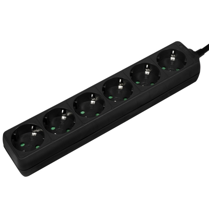 LogiLink Grenuttag Jordat 6vägs 1,5m Sv in the group HOME, HOUSEHOLD & GARDEN / Electricity & Lighting / Power strips at TP E-commerce Nordic AB (38-87661)