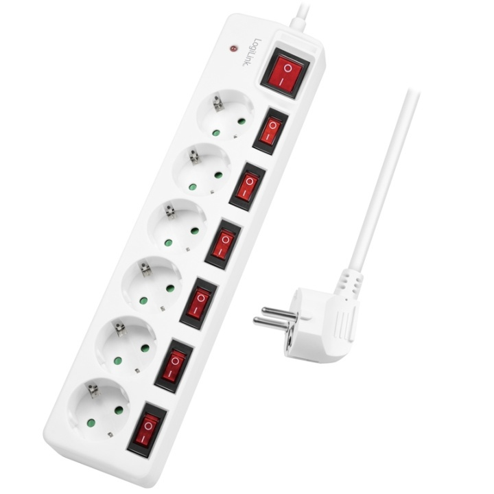LogiLink Grenuttag med separata brytare in the group HOME, HOUSEHOLD & GARDEN / Electricity & Lighting / Power strips at TP E-commerce Nordic AB (38-87662)