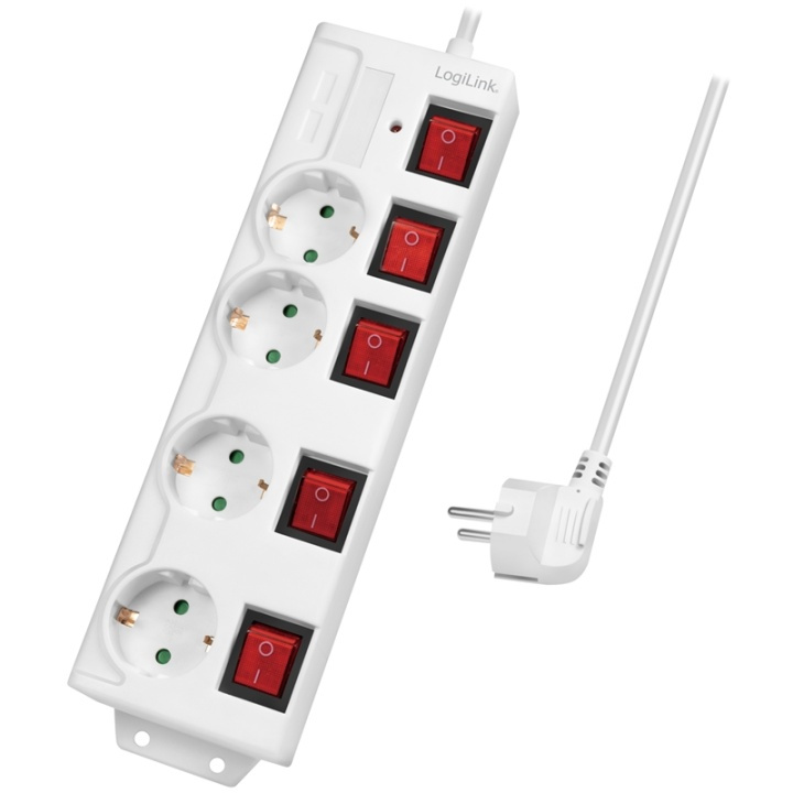 LogiLink Grenuttag med separata brytare in the group HOME, HOUSEHOLD & GARDEN / Electricity & Lighting / Power strips at TP E-commerce Nordic AB (38-87664)