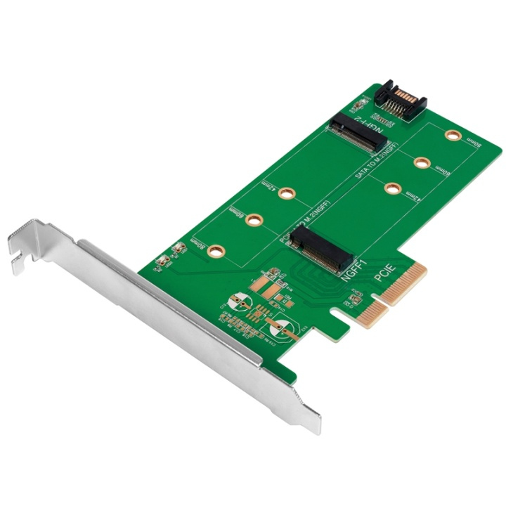 LogiLink PCI-Express -> 2x M.2 SSD + 1x in the group COMPUTERS & PERIPHERALS / Computer components / Harddrives / Adapters & Accessories at TP E-commerce Nordic AB (38-87680)