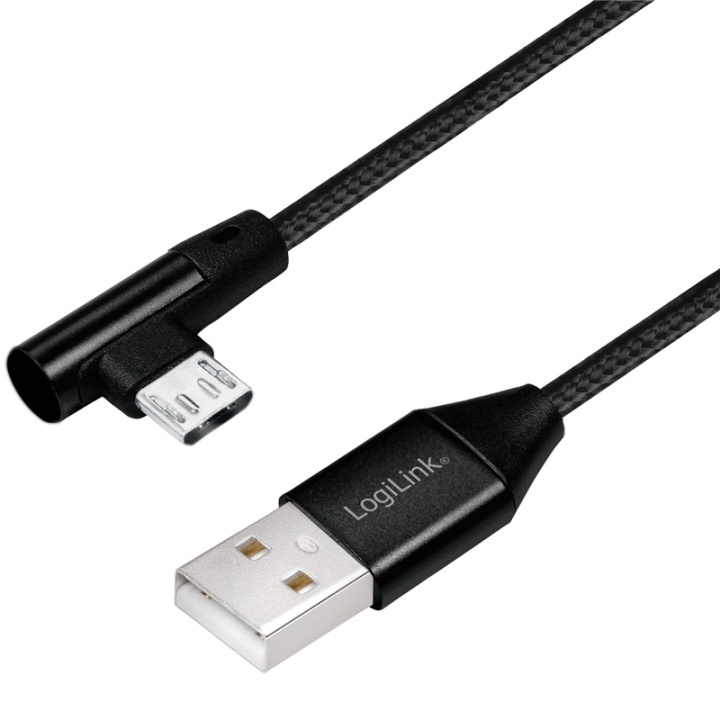 LogiLink Vinklad MicroUSB-kabel USB 2.0 in the group SMARTPHONE & TABLETS / Chargers & Cables / Cables / Cables microUSB at TP E-commerce Nordic AB (38-87693)