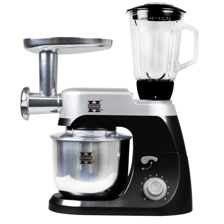 Herzberg HG-5029, Kitchen machine 1200W, Black in the group HOME, HOUSEHOLD & GARDEN / Household appliances / Food processor & Kitchen appliances / Kitchen appliances & Accessories at TP E-commerce Nordic AB (38-88722)