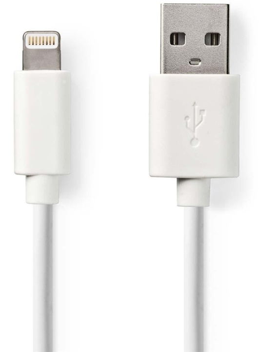 Nedis Lightning Cable | USB 2.0 | Apple Lightning 8-Pin | USB-A Male | 480 Mbps | Nickel Plated | 3.00 m | Round | PVC | White | Polybag in the group SMARTPHONE & TABLETS / Chargers & Cables / Cables / Cables Lightning at TP E-commerce Nordic AB (38-89257)