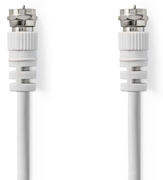 Satellite & Antenna Cable | F Male | F Male | Nickel Plated | 75 Ohm | Double Shielded | 1.00 m | Round | PVC | White | Envelope in the group HOME ELECTRONICS / Cables & Adapters / Antenna cables & Accessories / Antenna cables at TP E-commerce Nordic AB (38-89259)