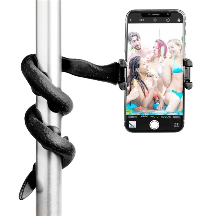 Celly Snake, Flexibel selfiepinne för smartphones och kameror, svart in the group SMARTPHONE & TABLETS / Other accessories / Docks, Tripods & Holders at TP E-commerce Nordic AB (38-89297)