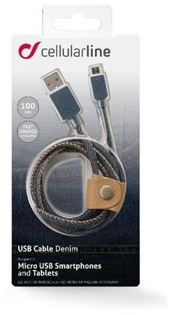 Cellularline microUSB-kabel Jeans, 1m in the group SMARTPHONE & TABLETS / Chargers & Cables / Cables / Cables microUSB at TP E-commerce Nordic AB (38-89509)