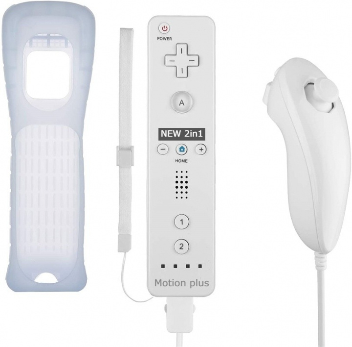 Remote Plus + Nunchuck for Wii-Wii U, White in the group HOME ELECTRONICS / Game consoles & Accessories / Nintendo Wii at TP E-commerce Nordic AB (38-89554)