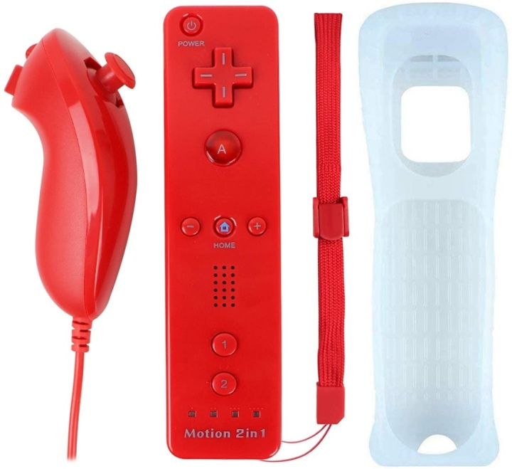 Remote Plus + Nunchuck till Wii-Wii U, Röd in the group HOME ELECTRONICS / Game consoles & Accessories / Nintendo Wii at TP E-commerce Nordic AB (38-89557)