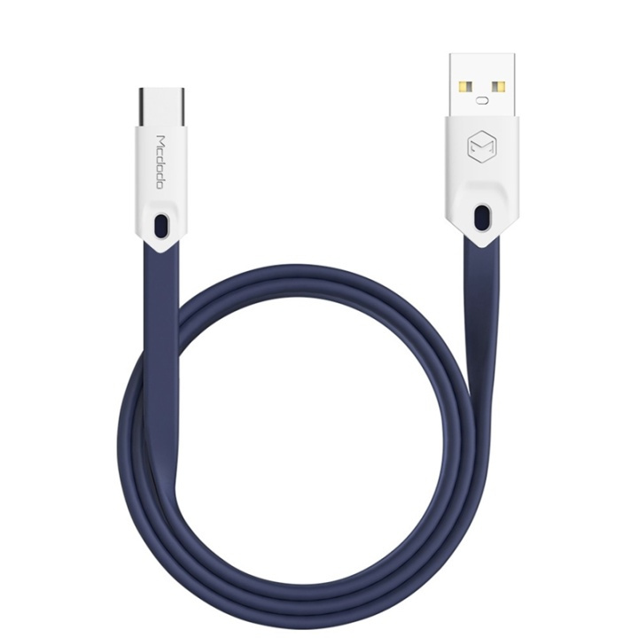 Mcdodo Platt laddkabel USB-C 2.4A 1m, Blå in the group SMARTPHONE & TABLETS / Chargers & Cables / Cables / Cables Type C at TP E-commerce Nordic AB (38-89860)