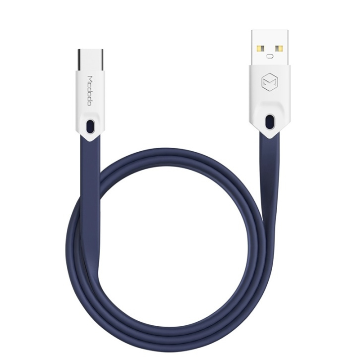 Mcdodo Flat charging cable USB-C 2.4A 1m, Blue in the group SMARTPHONE & TABLETS / Chargers & Cables / Cables / Cables Type C at TP E-commerce Nordic AB (38-89860)