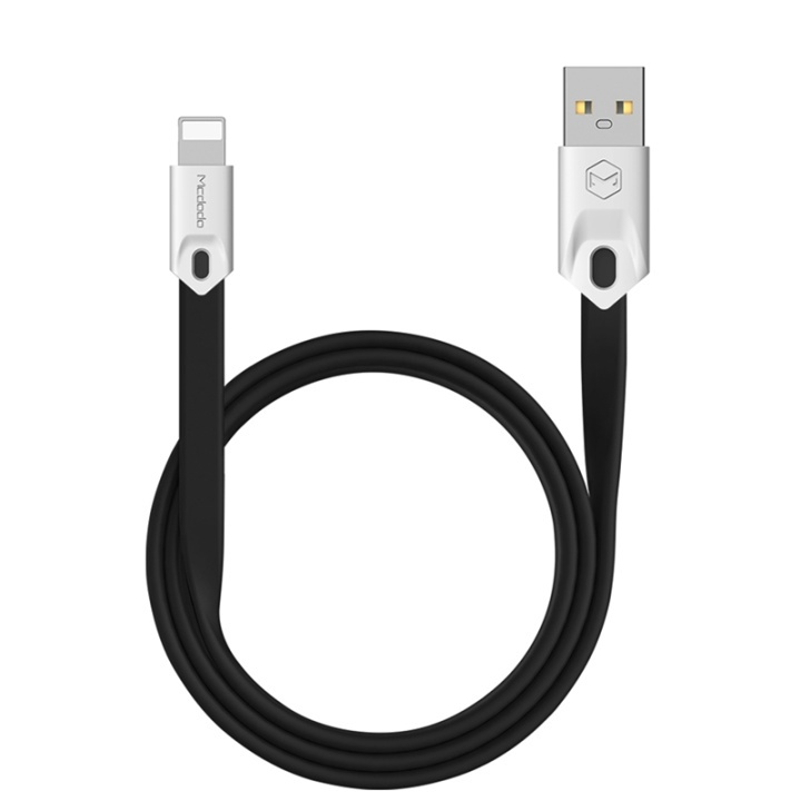 Mcdodo Flat charging cable Lightning 2.4A 1m, Black in the group SMARTPHONE & TABLETS / Chargers & Cables / Cables / Cables Lightning at TP E-commerce Nordic AB (38-89861)