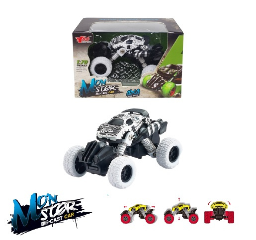 Mini Monstertruck 4x4 1:70, Vit in the group TOYS, KIDS & BABY PRODUCTS / Toys / Toy cars at TP E-commerce Nordic AB (38-89867)