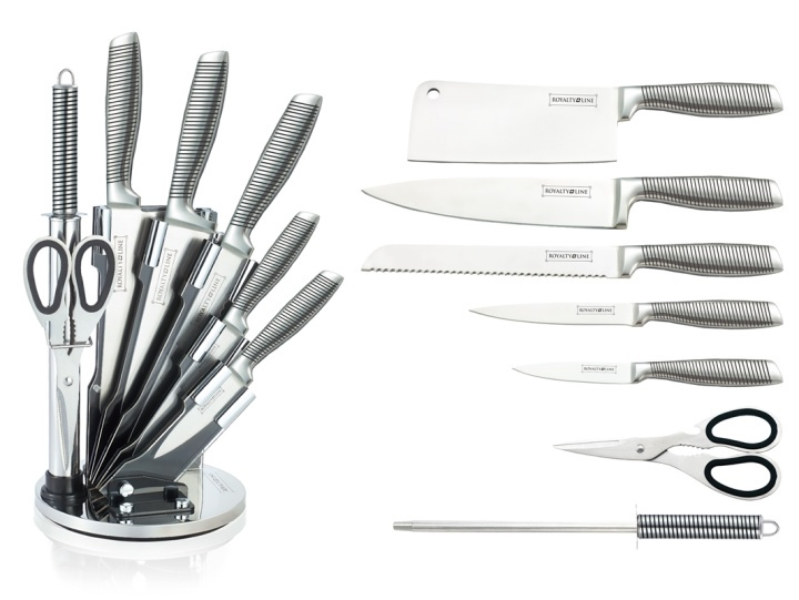 Royalty Line Knivset med 360° roterande ställ in the group HOME, HOUSEHOLD & GARDEN / Kitchen utensils / Kitchen knives & Knife sharpeners at TP E-commerce Nordic AB (38-89943)