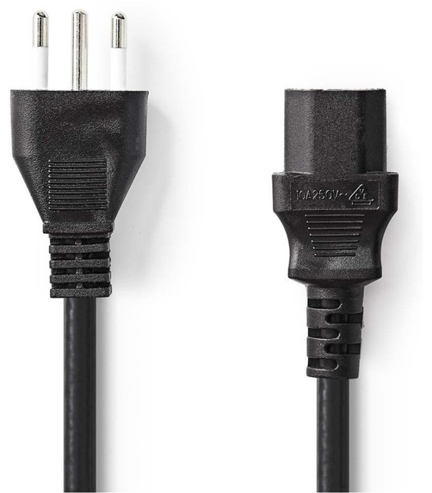 Nedis Power Cable | Italy Male | IEC-320-C13 | Straight | Straight | Nickel Plated | 2.00 m | Round | PVC | Black | Envelope in the group COMPUTERS & PERIPHERALS / Computer cables / Device kable at TP E-commerce Nordic AB (38-89947)