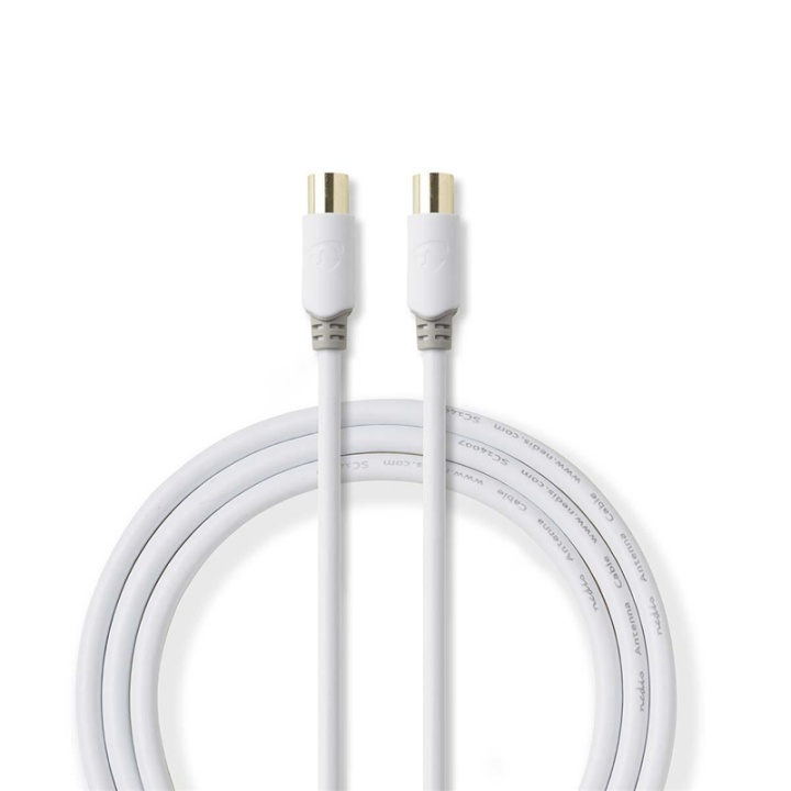 Nedis Coax Cable | IEC (Coax) Male | IEC (Coax) Female | Gold Plated | 100 dB | 75 Ohm | Double Shielded | 2.00 m | Round | PVC | White | Box in the group HOME ELECTRONICS / Cables & Adapters / Antenna cables & Accessories / Antenna cables at TP E-commerce Nordic AB (38-90113)