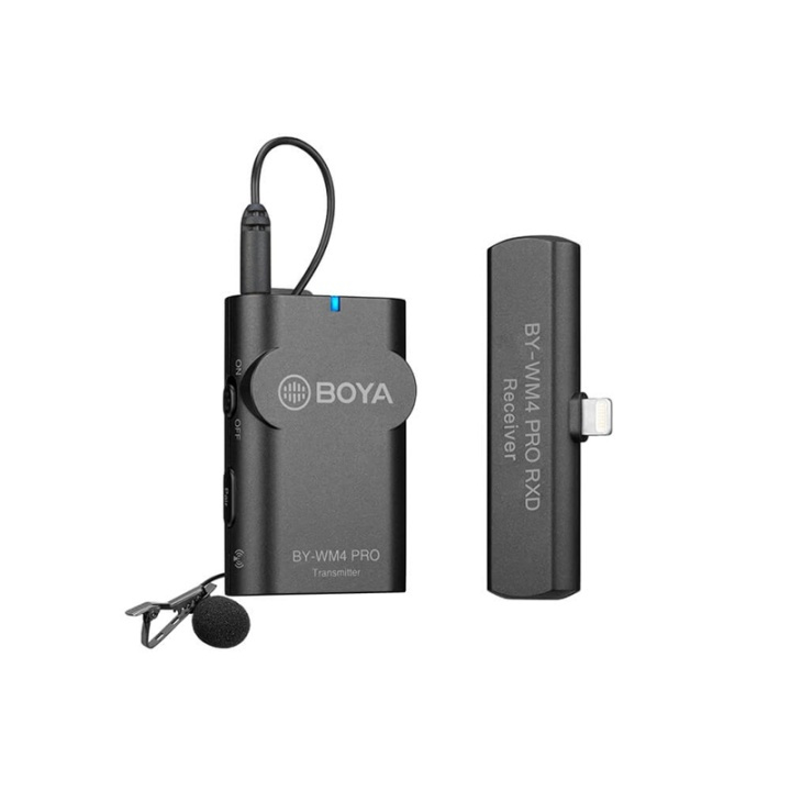 BOYA Microphone BY-WM4 Pro K4 Lavalier x2 Wireless Lightning in the group HOME ELECTRONICS / Audio & Picture / Handheld Microphones at TP E-commerce Nordic AB (38-90554)