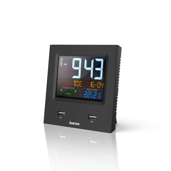 Hama Väckarklocka Dual-USB USB-laddning Svart in the group HOME, HOUSEHOLD & GARDEN / Watches & Counters / Alarmclocks at TP E-commerce Nordic AB (38-90719)