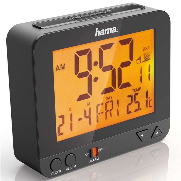 Hama Radio Controlled Alarm Clock RC550 Black in the group HOME, HOUSEHOLD & GARDEN / Watches & Counters / Alarmclocks at TP E-commerce Nordic AB (38-90726)