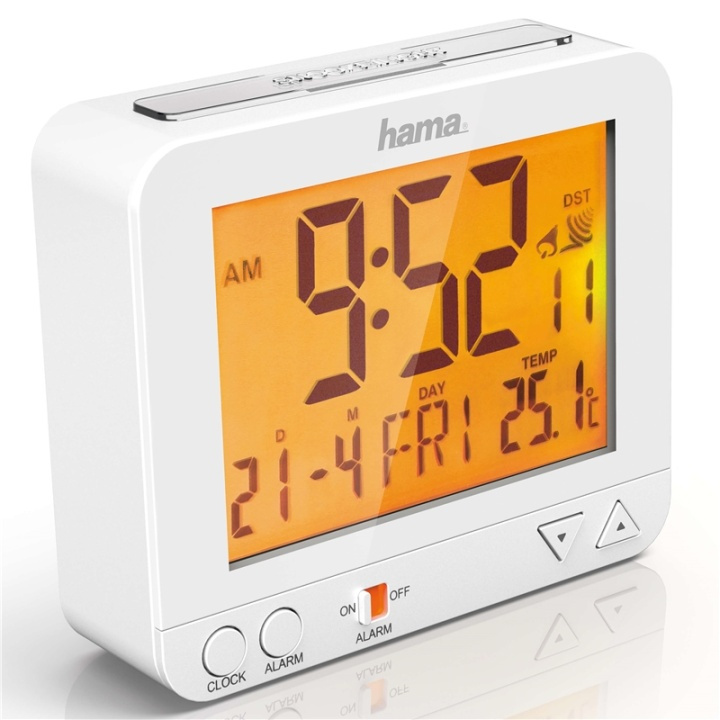 Hama Radio Controlled Alarm Clock RC550 White in the group HOME, HOUSEHOLD & GARDEN / Watches & Counters / Alarmclocks at TP E-commerce Nordic AB (38-90727)