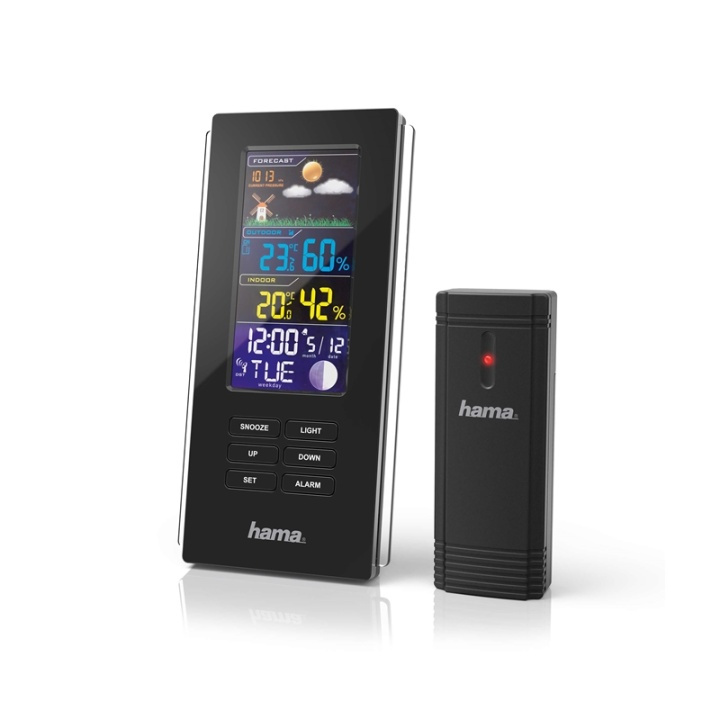 Hama Väderstation Color Edge Svart in the group HOME, HOUSEHOLD & GARDEN / Fans & Climate products / Thermometers & Weather stations at TP E-commerce Nordic AB (38-90733)