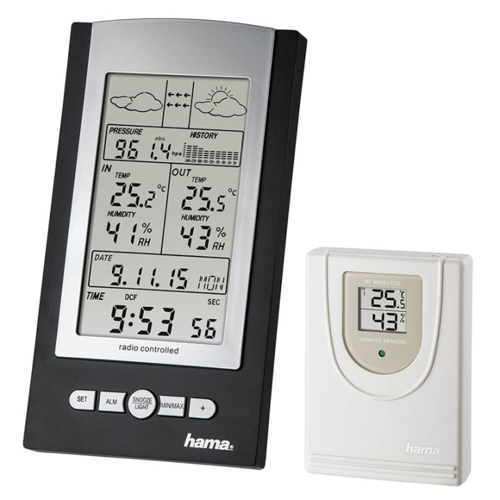 Hama Weatherstation EWS-800 Black in the group HOME, HOUSEHOLD & GARDEN / Fans & Climate products / Thermometers & Weather stations at TP E-commerce Nordic AB (38-90741)