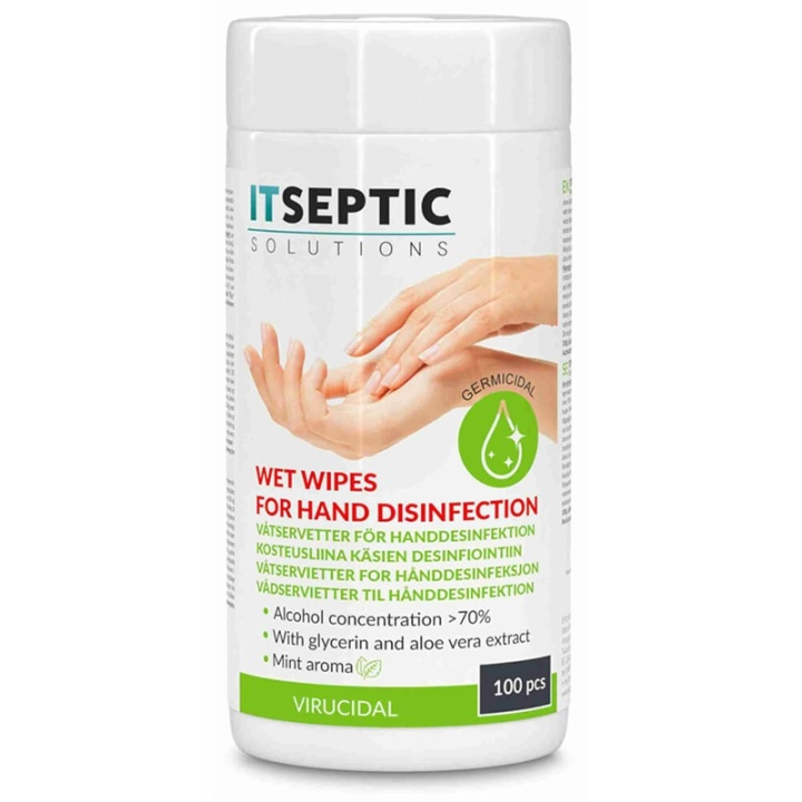 itseptic Hand Disinfection Wet Wipes Medium >70% Alcohol 13,5x15cm 100 pcs in the group HOME, HOUSEHOLD & GARDEN / Cleaning products / Surface disinfectant at TP E-commerce Nordic AB (38-90859)