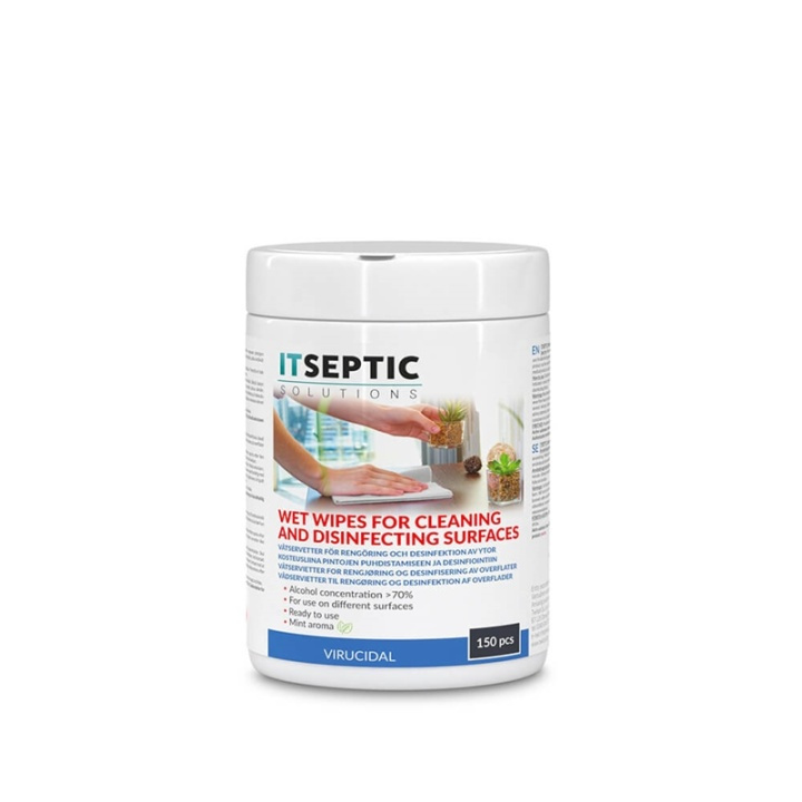 itseptic Surface Disinfection Wet Wipes Large >70% Alcohol 12x24cm 150 pcs in the group HOME, HOUSEHOLD & GARDEN / Cleaning products / Surface disinfectant at TP E-commerce Nordic AB (38-90872)