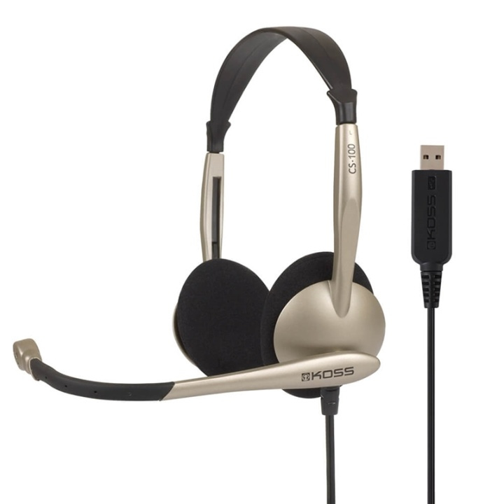 KOSS Multimedia Headset CS 100 Guld Sort Mic in the group COMPUTERS & PERIPHERALS / GAMING / Headset at TP E-commerce Nordic AB (38-90948)