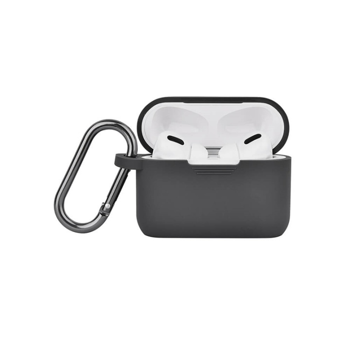 NORTH Airpods Pro Protective Case Silicone Carabiner Dark Grey in the group HOME ELECTRONICS / Audio & Picture / Headphones & Accessories / Accessories at TP E-commerce Nordic AB (38-91013)
