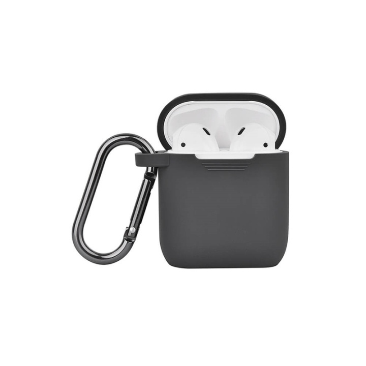 North Airpods Protective Case Silicone Carabiner Dark Grey in the group HOME ELECTRONICS / Audio & Picture / Headphones & Accessories / Accessories at TP E-commerce Nordic AB (38-91015)