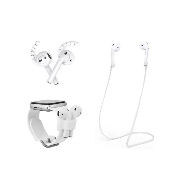 NORTH Airpods Sport Kit Silicone Eartips Neckstrap Watchbandholder White in the group HOME ELECTRONICS / Audio & Picture / Headphones & Accessories / Accessories at TP E-commerce Nordic AB (38-91017)