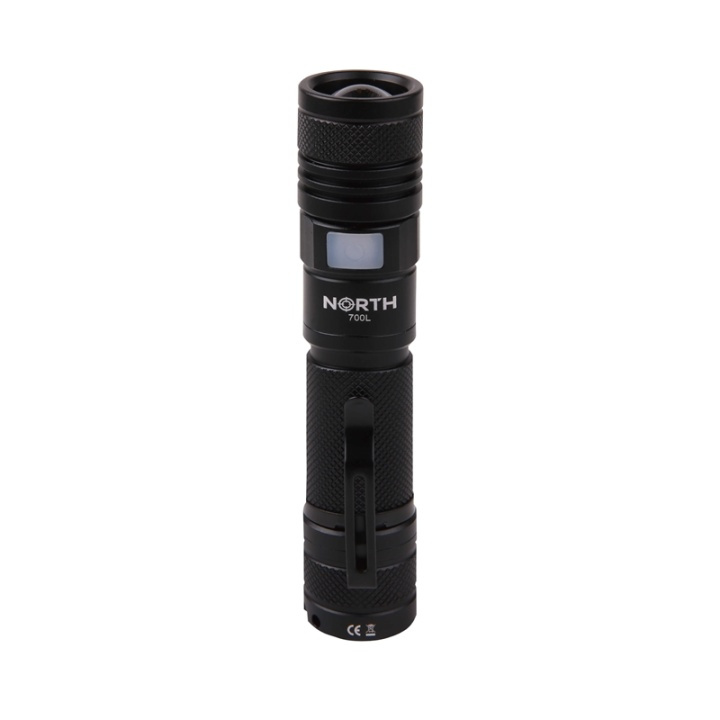 NORTH Flashlight 700 Lumen Zoom Black Aviation Aluminium 7W in the group Sport, leisure & Hobby / Flashlights & Head lamps / Flashlights at TP E-commerce Nordic AB (38-91019)