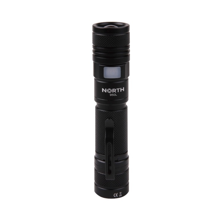 NORTH Flashlight 950 Lumen Zoom Black Aviation Aluminium 10W Cree-Led (XML2) in the group Sport, leisure & Hobby / Flashlights & Head lamps / Flashlights at TP E-commerce Nordic AB (38-91020)