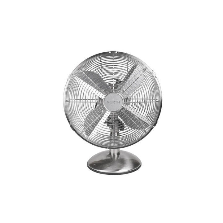NORTH Desk Fan 30cm Satin Chrome in the group HOME, HOUSEHOLD & GARDEN / Fans & Climate products / Table fans at TP E-commerce Nordic AB (38-91021)