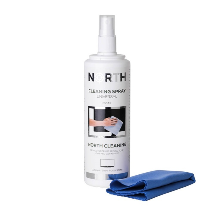 NORTH Cleaning Kit for TV Fluid 250ml and Cleaning Cloth in the group HOME ELECTRONICS / Audio & Picture / TV & Accessories / Accessories at TP E-commerce Nordic AB (38-91030)