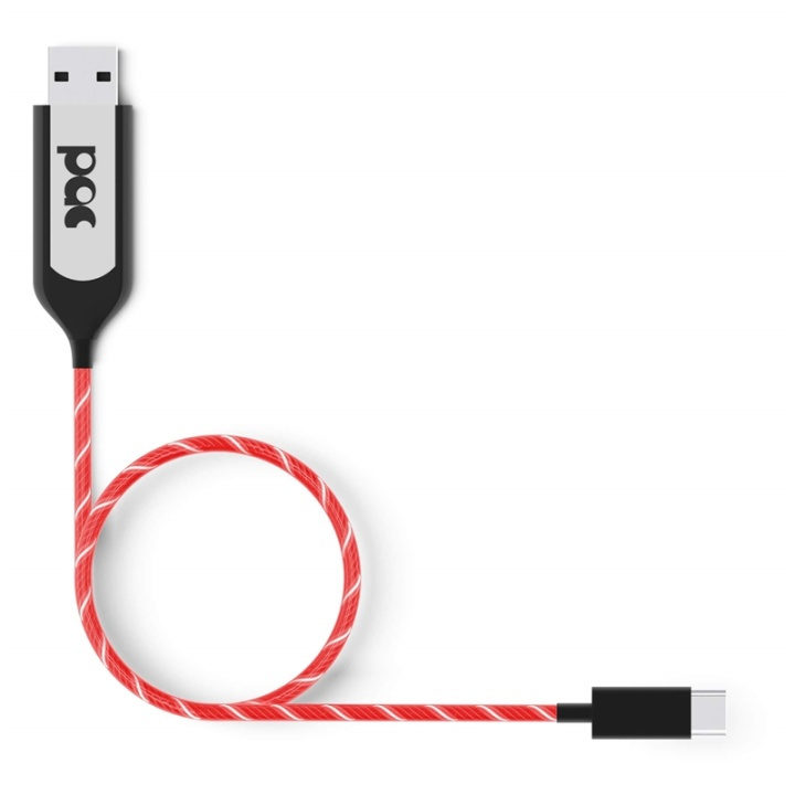 POWERAWARE PAC Cabel USB-C 1m Red LED Light in the group COMPUTERS & PERIPHERALS / Computer cables / USB / USB-C at TP E-commerce Nordic AB (38-91132)