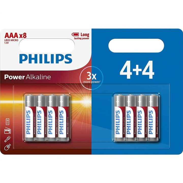 PHILIPS Battery Alkaliska LR03/AAA 8-pack in the group HOME ELECTRONICS / Batteries & Chargers / Batteries / AAA at TP E-commerce Nordic AB (38-91143)