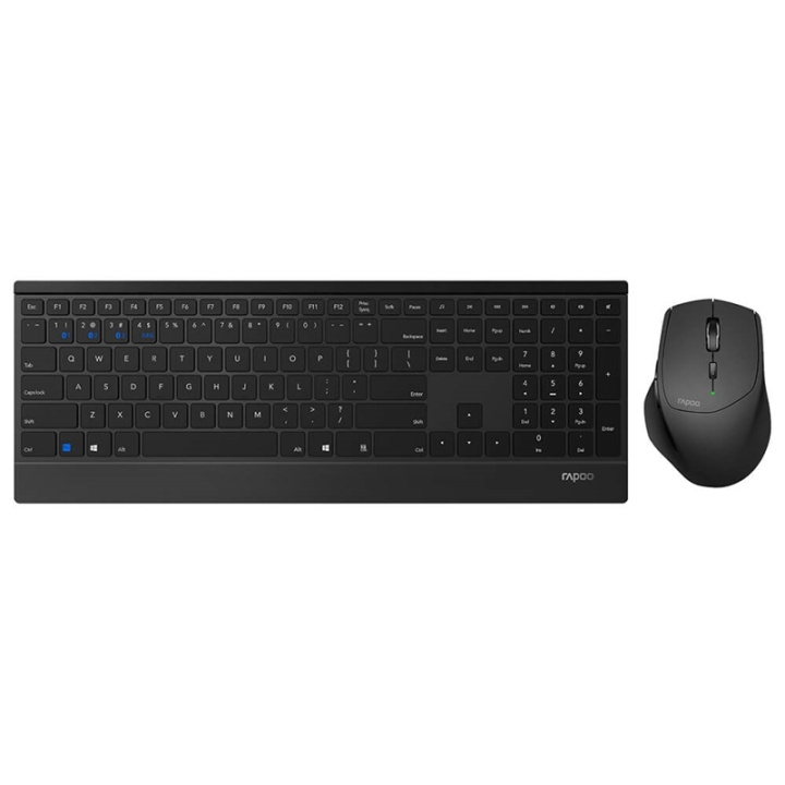 Rapoo Keyboard/Mice Set 9500M Wireless Multi-Mode Black in the group COMPUTERS & PERIPHERALS / Mice & Keyboards / Keyboards / Combo packs at TP E-commerce Nordic AB (38-91373)
