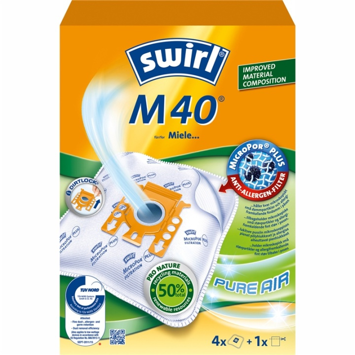 Swirl Dammsugarpåsar M40 OBS 3X4ST in the group HOME, HOUSEHOLD & GARDEN / Cleaning products / Vacuum cleaners & Accessories / Accessories / Vacuum bags at TP E-commerce Nordic AB (38-91617)