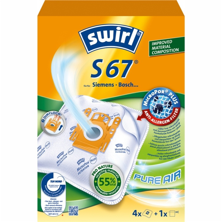 Swirl Dammsugarpåsar S67 OBS 3X4ST in the group HOME, HOUSEHOLD & GARDEN / Cleaning products / Vacuum cleaners & Accessories / Accessories / Vacuum bags at TP E-commerce Nordic AB (38-91624)