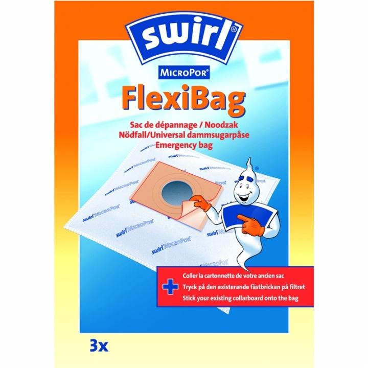 Swirl Dammsugarpåsar SOS Flexibag 3 in the group HOME, HOUSEHOLD & GARDEN / Cleaning products / Vacuum cleaners & Accessories / Accessories / Vacuum bags at TP E-commerce Nordic AB (38-91626)
