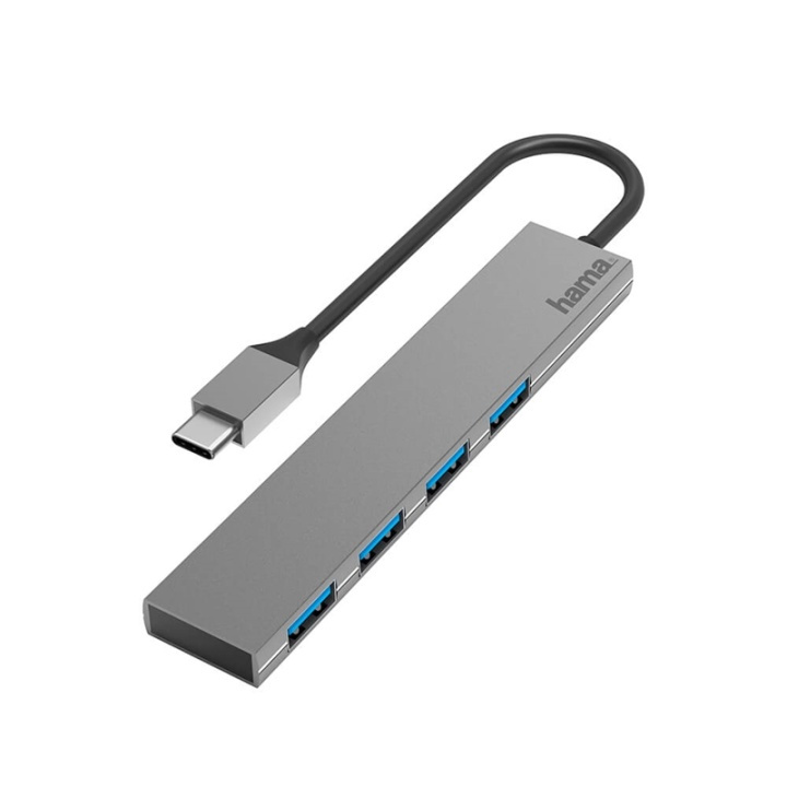 HAMA Hub USB-C 4x Ports 5 Gbit/s in the group COMPUTERS & PERIPHERALS / Computer accessories / USB-Hubs at TP E-commerce Nordic AB (38-91869)
