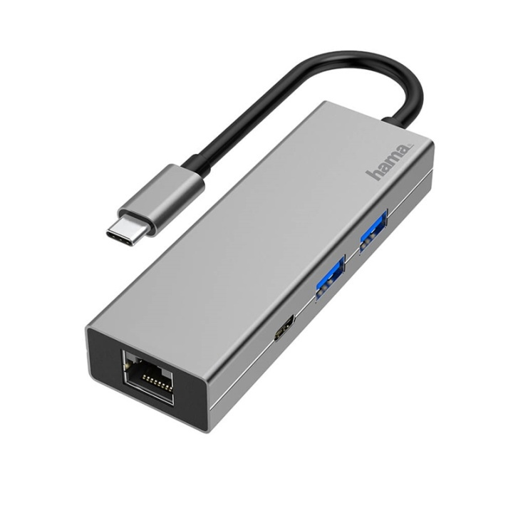 Hama Adapter USB-C Multi 4x Portar LAN in the group COMPUTERS & PERIPHERALS / Computer accessories / USB-Hubs at TP E-commerce Nordic AB (38-91874)