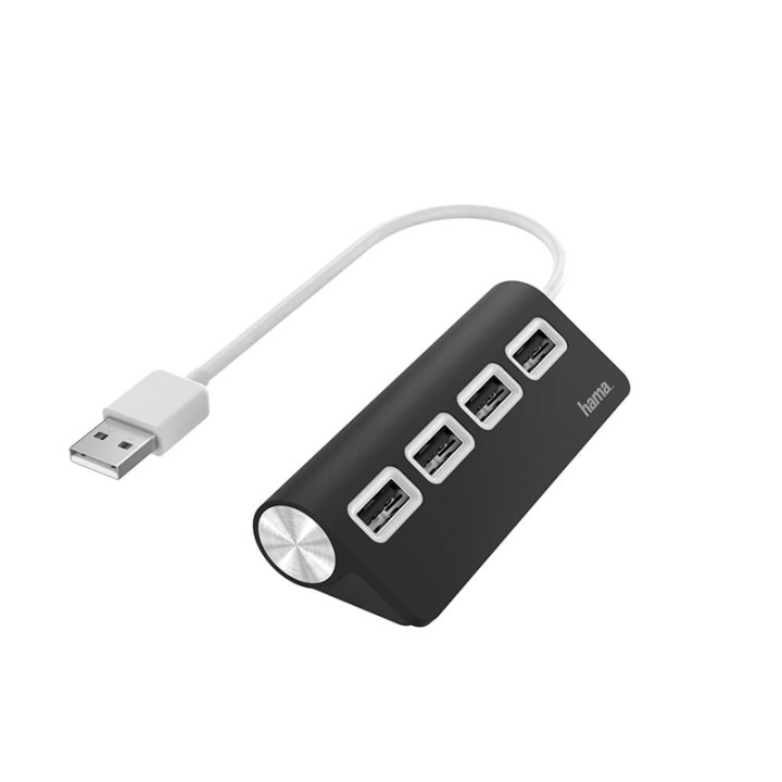 Hama Hub USB-A 2.0 4x Portar 480 Mbit/s Svart in the group COMPUTERS & PERIPHERALS / Computer accessories / USB-Hubs at TP E-commerce Nordic AB (38-91881)